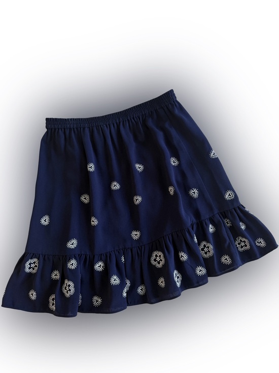 Michael Kors Dresses & Skirts - Michael Kors Navy Polka Dot Ruffle Skirt Size S